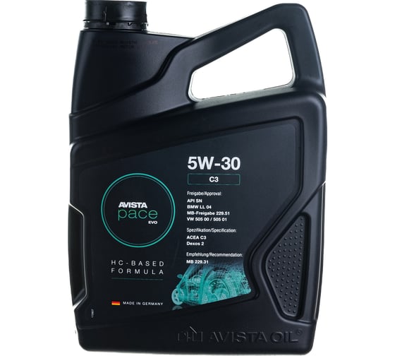 Моторное масло AVISTA PACE EVO C3, SAE 5W-30, 4 л 173505