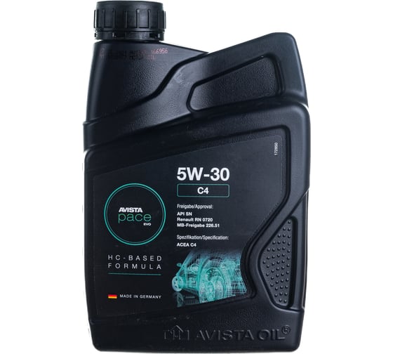 Моторное масло AVISTA PACE EVO C4 SAE 5W-30 1л 166956