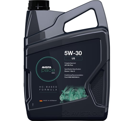 Моторное масло AVISTA PACE EVO US SAE 5W-30 4л 173438 1