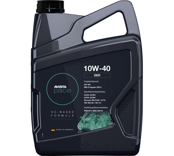 Моторное масло AVISTA PACE GER SAE 10W-40 4л 173071