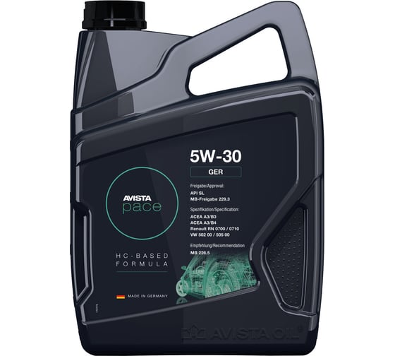 Моторное масло AVISTA PACE GER SAE 5W-30 4л 173065