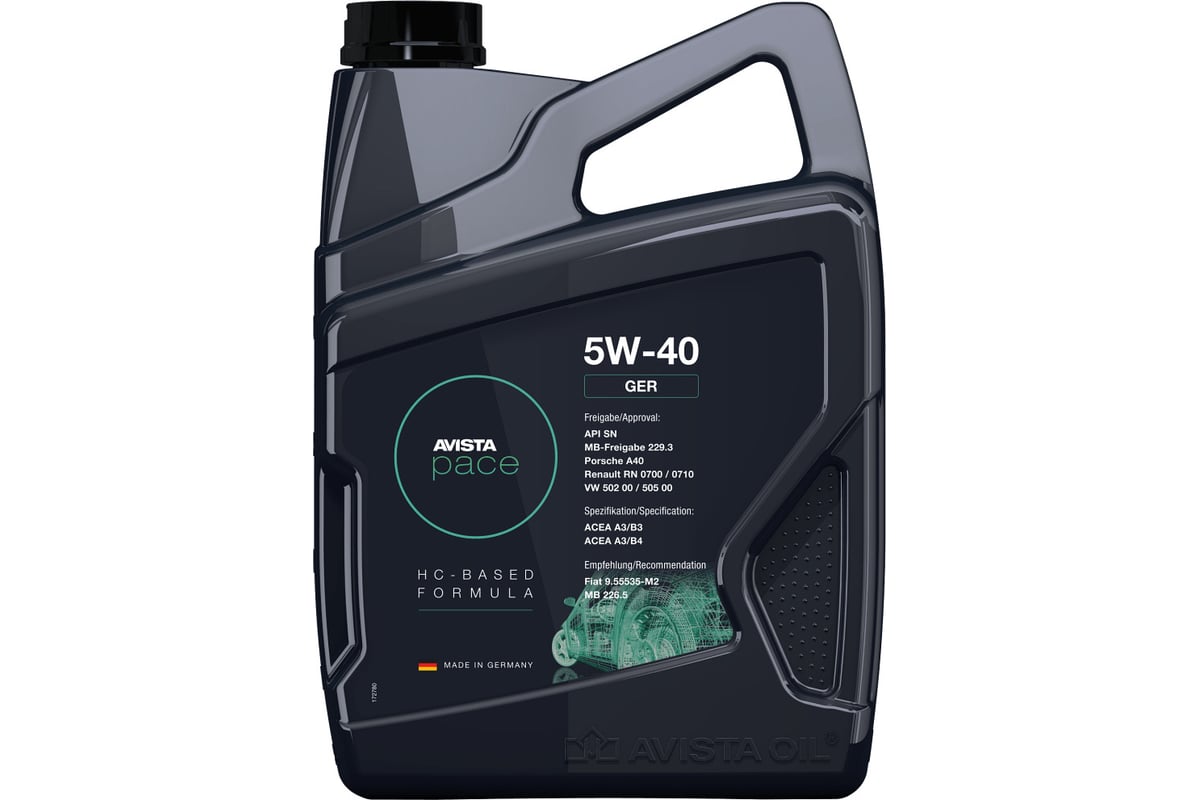 Моторное масло AVISTA PACE GER SAE 5W-40 4л 153292 - выгодная цена ...