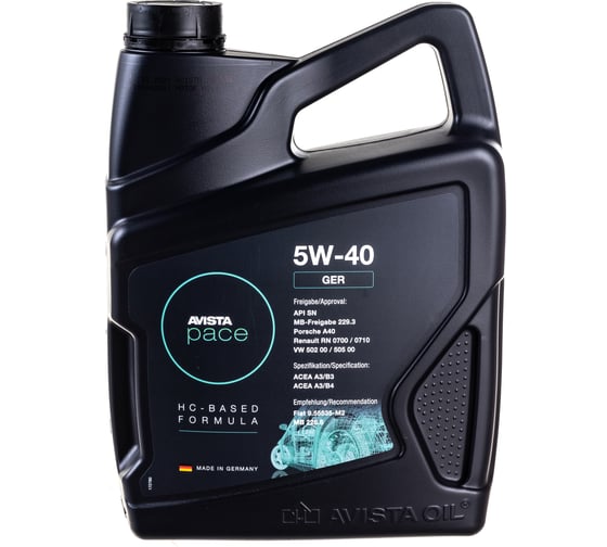 Моторное масло AVISTA PACE GER SAE 5W-40 4л 153292