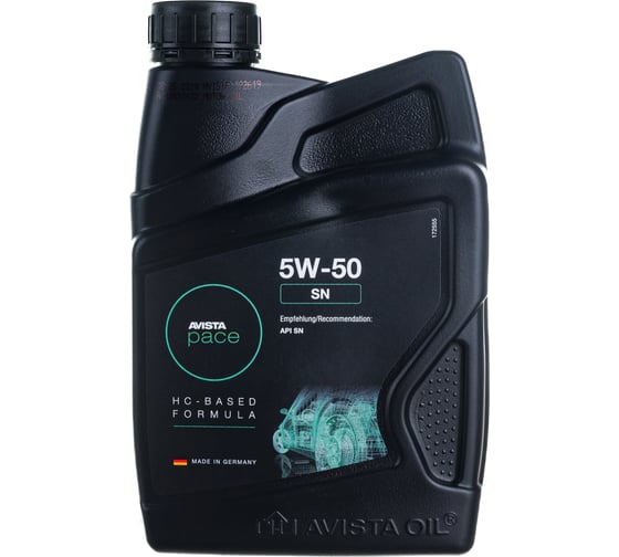 Моторное масло AVISTA PACE SN SAE 5W-50 1л 172619