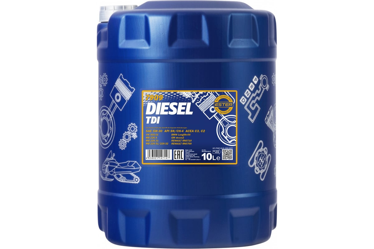 Синтетическое моторное масло MANNOL DIESEL TDI 5W-30, 10 л 1269 .
