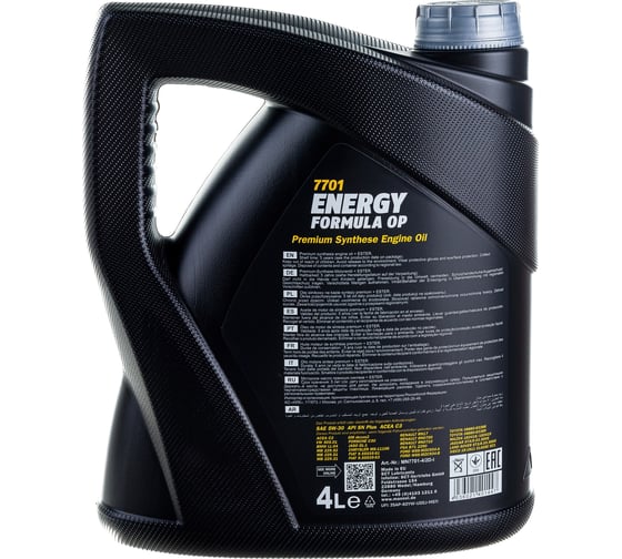 Синтетическое моторное масло MANNOL ENERGY FORMULA OP 5W-30, 4 л 1077
