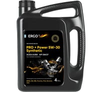 Моторное масло ERGOOIL PRO + Power 5W-30 Synthetic A3/B4, SN/CF 4 л ERGO120023003197