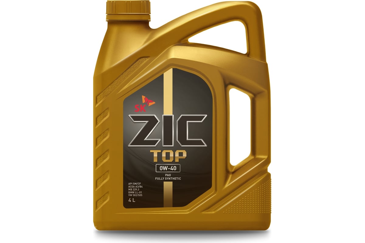 Моторное масло ZIC TOP 0W-40 синтетическое, 4 л 162611 - выгодная цена ...