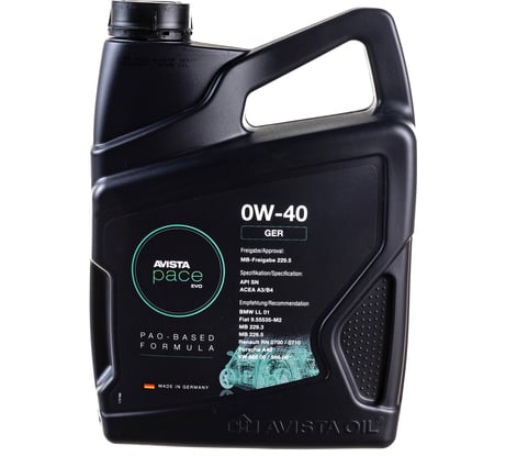 Моторное масло AVISTA PACE EVO GER SAE 0W-40, 4л 169091