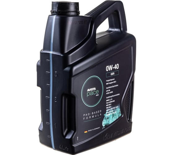 Моторное масло AVISTA PACE EVO GER SAE 0W-40, 4л 169091