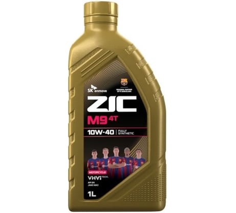 Масло моторное ZIC M9 4T 10W-40 синтетическое 1 л 132737