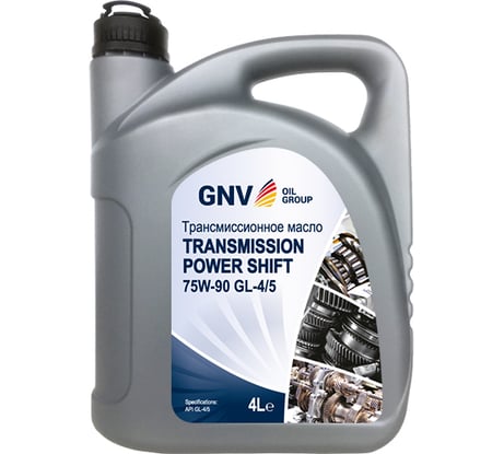 Трансмиссионное масло GNV Transmission Power Shift 75W-90, GL-4/5 4 л GTP1072010016547590004