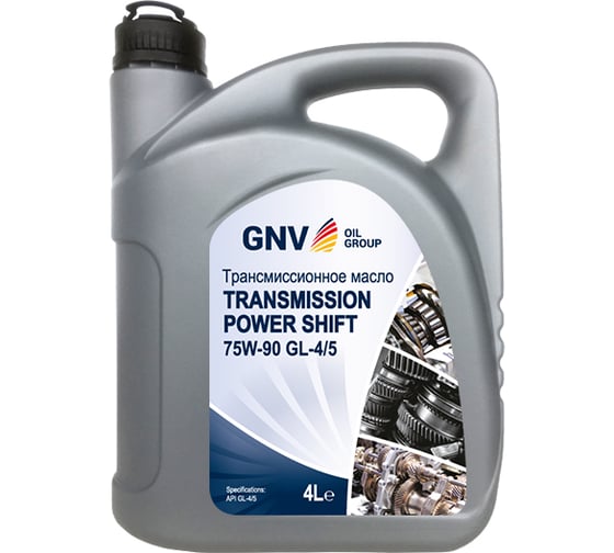 Трансмиссионное масло GNV Transmission Power Shift 75W-90, GL-4/5 4 л GTP1072010016547590004 1