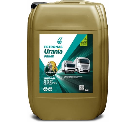Моторное масло PETRONAS URANIA PRIME 10W40 полусентетика 20 л, API CI-4,СН-4, SN Plus, SN, SL, SJ 88016R41EU