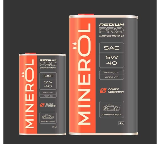 Моторное масло MINEROL REDIUM PRO SAE 5W-40 API SN/CF ACEA С3 4 л 00-00009289