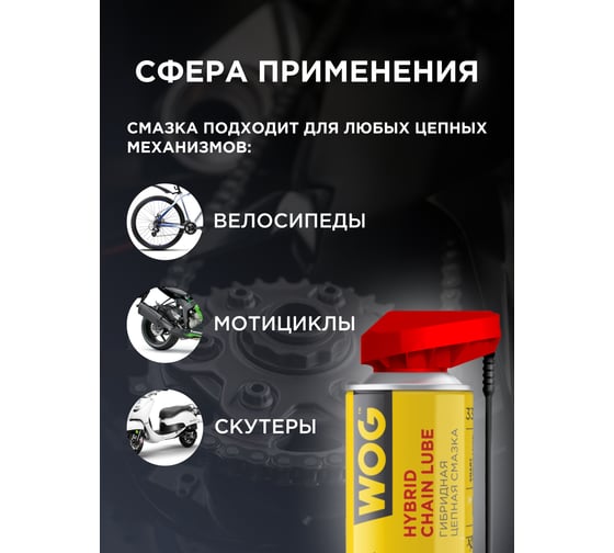 Смазка цепная несмываемая мотоциклетная белая 335 мл WOG WGC0315