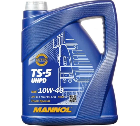 Полусинтетическое моторное масло MANNOL TS-5 UHPD EXTRA 10W40 5 л. 10W-40 71555