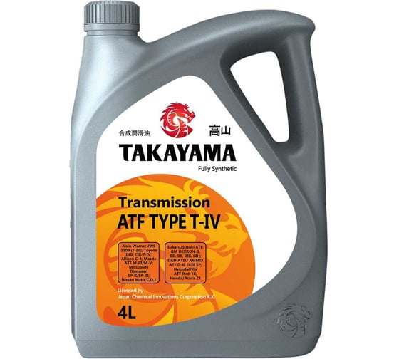 Жидкость Takayama Transmission ATF Type T-IV 4л 605674