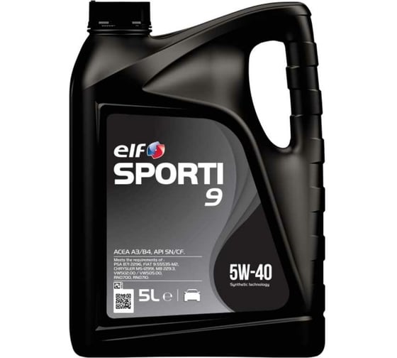 Масло для 4-х тактных двигателей ELF SPORTI 9 5W40 5848, 5 л 214252