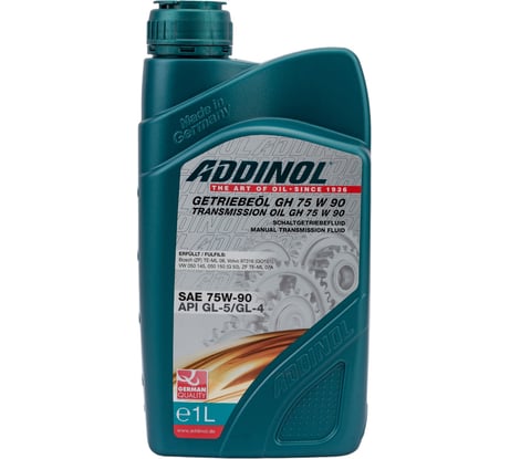 Трансмиссионное масло ADDINOL Getriebeol GH 75W-90 синтетическое, 1 л, 74300607