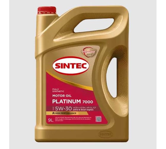 Sintec Масло моторное синтетическое Platinum 7000 SAE 5W-30 ACEA A3/B4 API SL/CF 9л 104061