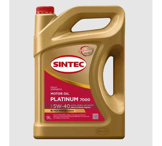 Sintec Масло моторное синтетическое Platinum 7000 SAE 5W-40 ACEA A3/B4 API SN/CF 9л 103731