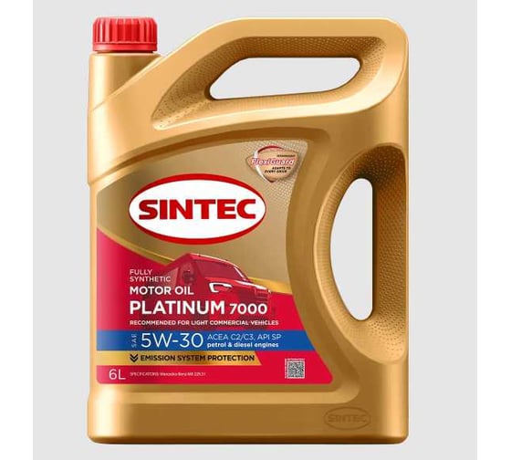 Sintec Масло моторное синтетическое Platinum 7000 SAE 5W-30 ACEA C2/C3 API SP 6л 106164