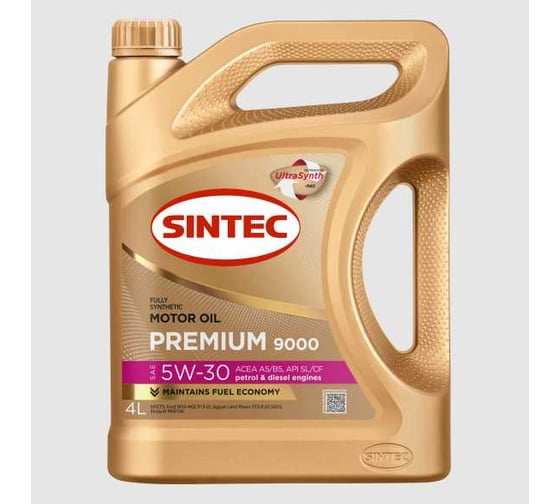 Sintec Масло моторное синтетическое Premium 9000 SAE 5W-30 ACEA A5/B5 API SL/CF 4л 103309