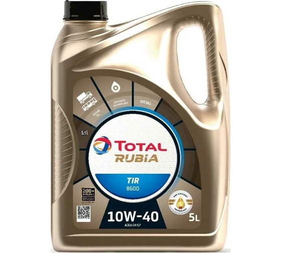 Моторное масло для дизелей TOTAL RUBIA TIR 8600 10W40, 5 л 213670 1