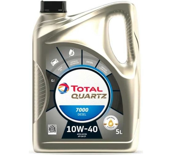 Моторное масло для дизелей TOTAL QUARTZ 7000 DIESEL 10W40 4L 11040501 1