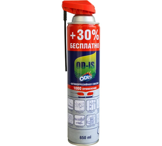Универсальная проникающая антикоррозийная смазка-спрей ODIS De-Rust and Lubricating 650мл Ds4500A