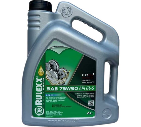 Масло трансмиссионное rulexx SAE 75W-90, API GL-5, 4 л RU7590-4