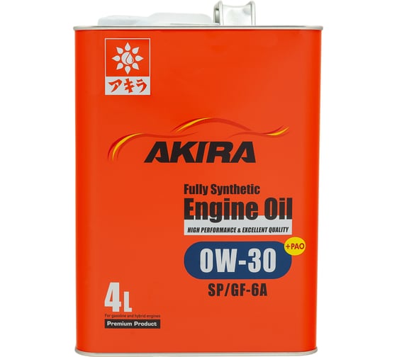 Моторное масло ENGINE OIL FS 0W30 SP/GF-6A AKIRA 4 л A00032234-004