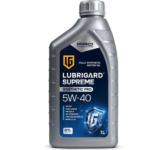 Масло моторное для бензиновых двигателей LUBRIGARD Supreme Synthetic Pro SAE 5W-40, 12x1 л LGPSPMS540SNCH12