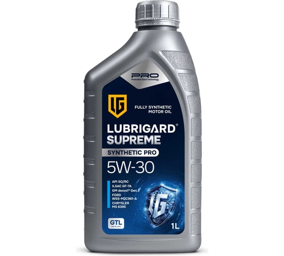 Масло моторное для бензиновых двигателей LUBRIGARD Supreme Synthetic Pro SAE 5W-30, 12x1 л LGPSPMS530SNCH12