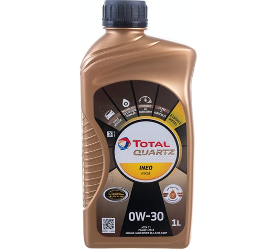 Масло для 4-х тактных двигателей TOTAL QUARTZ INEO FIRST 0W30, 1 л 213830