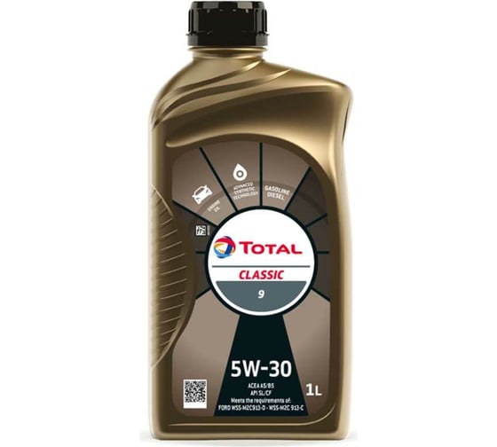 Масло для 4-х тактных двигателей TOTAL CLASSIC 9 5W30, 1л 213786 1