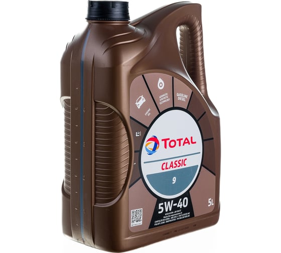 Масло для 4-х тактных двигателей TOTAL CLASSIC 9 5W40, 5л 213696