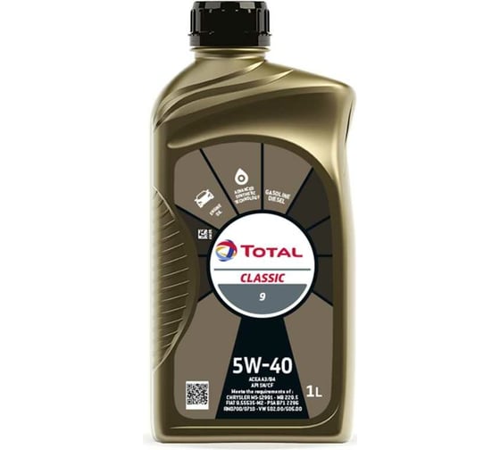 Масло для 4-х тактных двигателей TOTAL CLASSIC 9 5W40, 1л 213730