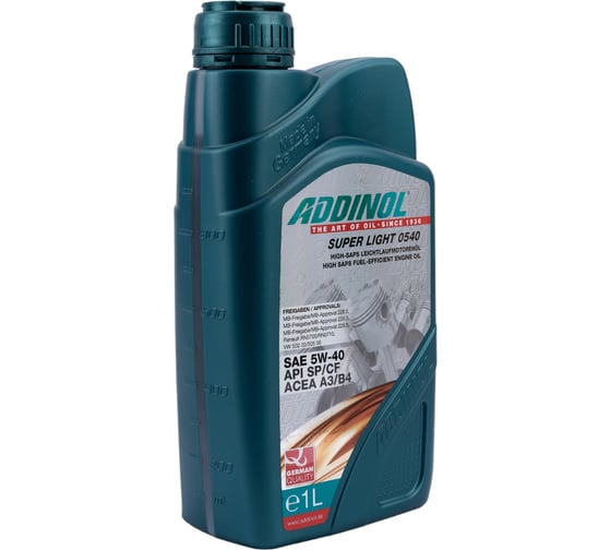 Моторное масло Addinol Super Light 0540 синтетическое, 5W-40, 1л 72097707