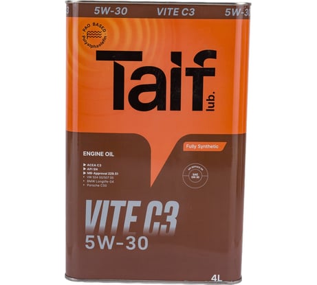 Моторное синтетическое масло TAIF VITE, 5W-30, 4 л 211014