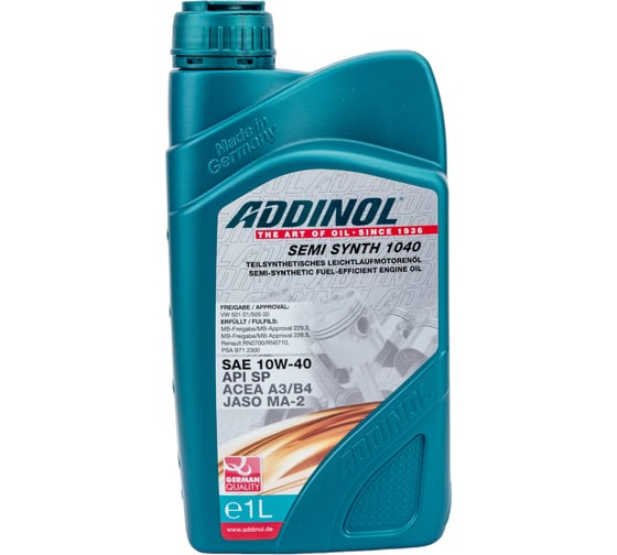 Моторное масло Addinol Semi Synth 1040 полусинтетическое, 10W-40, 1л 72098407