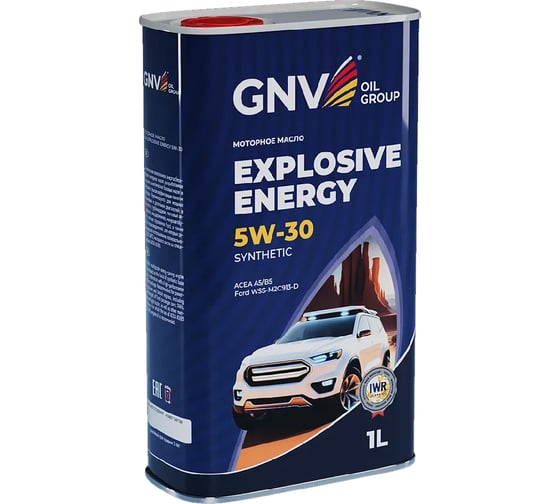 Моторное масло GNV EXPLOSIVE ENERGY SYNTHETIC 5w-30, ACEA A5/B-5, канистра 1 л GEE1010453040120530001