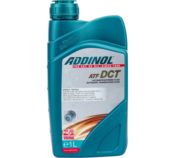 Трансмиссионное масло для роботизированных коробок Addinol ATF DCT, синтетическое, 1 л 74401807