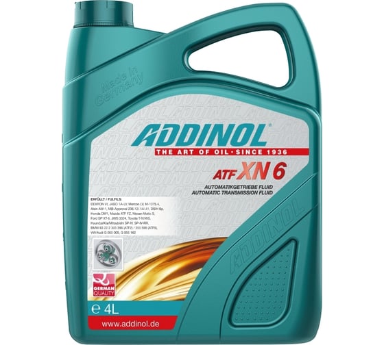 Трансмиссионное масло Addinol ATF XN 6 синтетическое, 4 л 74410625
