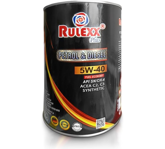 Моторное масло rulexx синтетика металл 5W40 1 литр RU540-1М