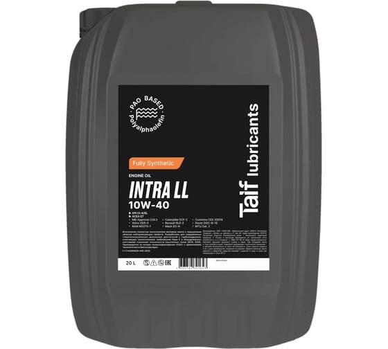 Моторное синтетическое масло Taif TAIF INTRA LL, 10w40, 20 л 212021