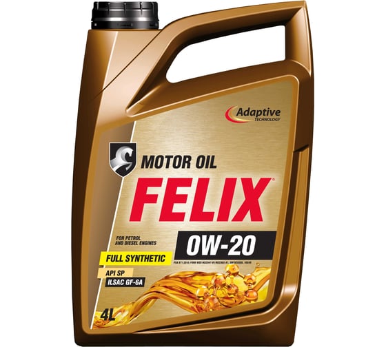 Масло моторное FELIX SAE 0W-20, API SP, ILSAC GF-6A, 4 л 410000240