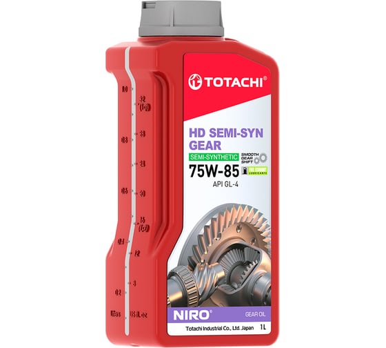 Масло трансмиссионное TOTACHI NIRO HD SEMI-SYN GEAR SAE 75W-85 API GL-4 1л 63501