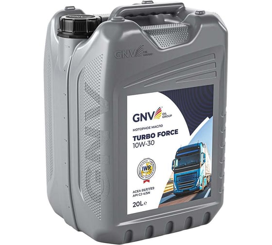Моторное масло GNV Turbo Force 10W-30 API CJ-4/SN ACEA E6/E7/E9, 20 л GTF1011535014511030020